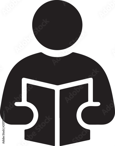 Person Reading Book Silhouette Icon
