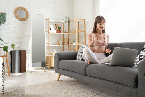 Beautiful young woman with ...