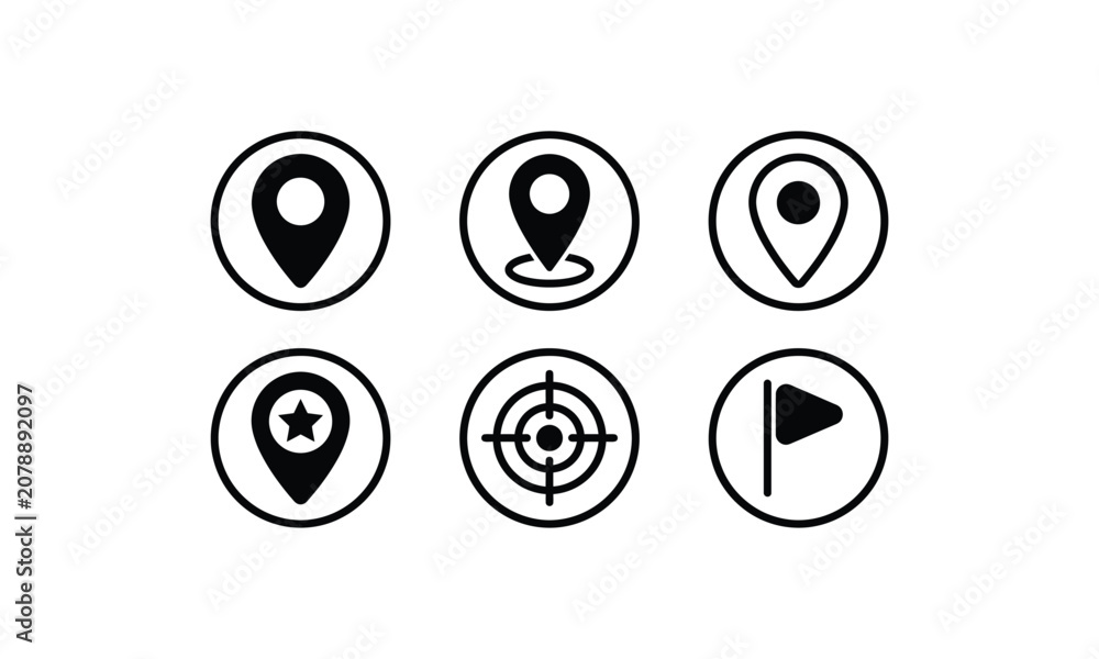 Fotografía Location pin map vector set isolated on transparent background.