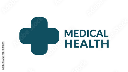 Medical health logo icon cross symbol with geometric gradient style