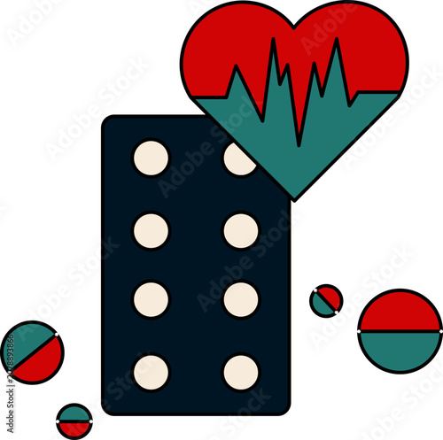 Medical Domino Effect Heartbeat Crisis