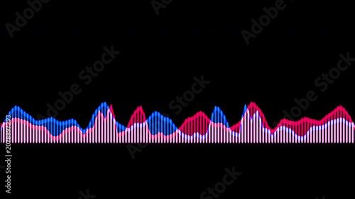 Colorful audio waveform spectrum animation.Spectrum audio animation, Wave form Audio Isolated on background. Audio spectrum wave effect, waveform beats.Green background.