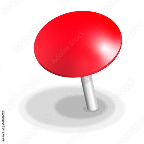 Red flat head pushpin illustration