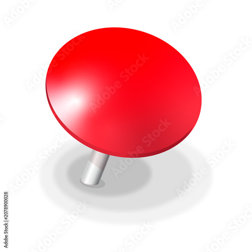 Red flat head pushpin illustration