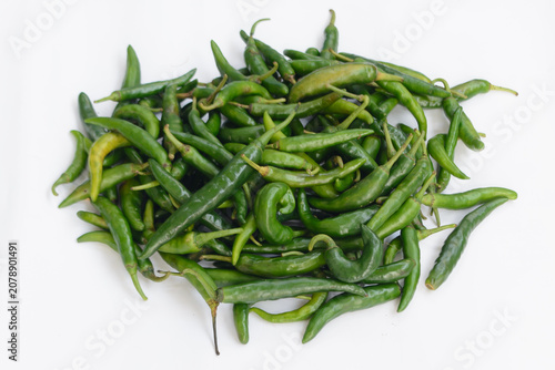 Fotografie Fresh large green chilies