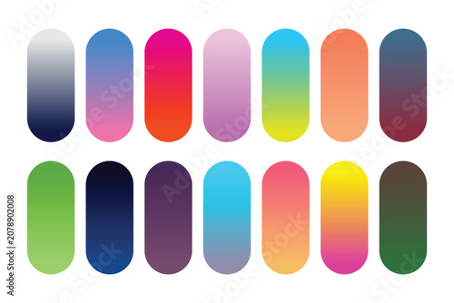 Vibrant colorful smooth gradient palette collection set for UI UX design
