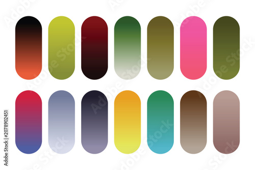 Vibrant colorful smooth gradient palette collection set for UI UX design