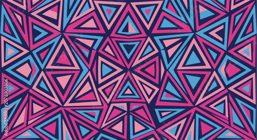 Abstract geometric triangle pattern with pink and blue colors triangle geometric shapes