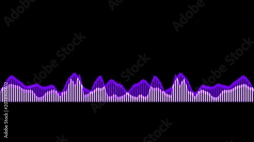 Colorful audio waveform spectrum animation.Spectrum audio animation, Wave form Audio Isolated on background. Audio spectrum wave effect, waveform beats.Green background.