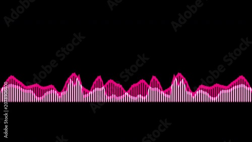 Colorful audio waveform spectrum animation.Spectrum audio animation, Wave form Audio Isolated on background. Audio spectrum wave effect, waveform beats.Green background.
