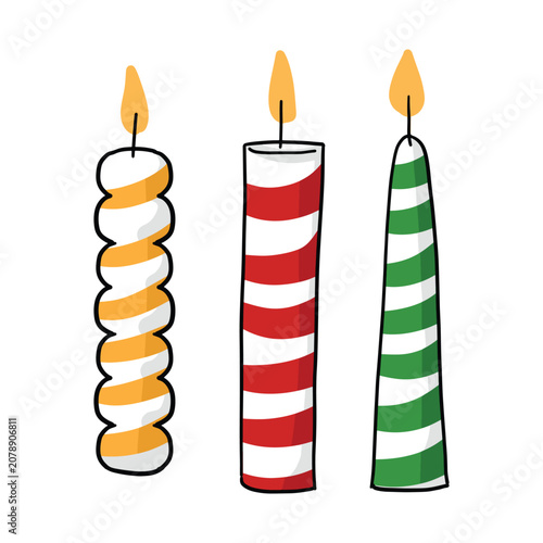 Candles Cute Hand Drawing Illustration Vector