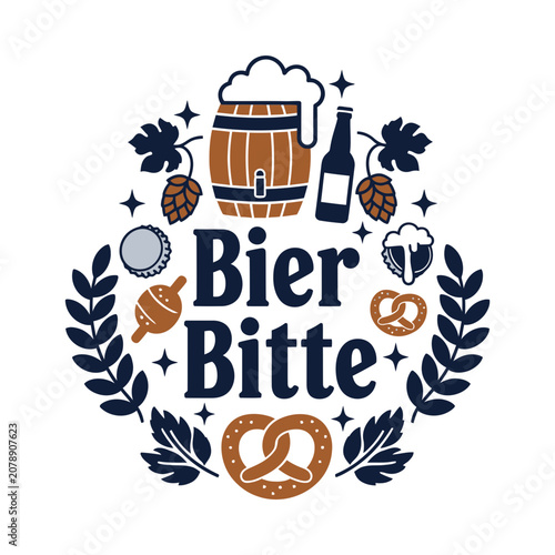 Bild auf Leinwand Bier Bitte Bavarian Beer Circle
