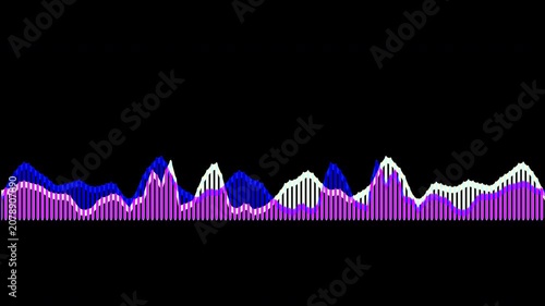 Colorful audio waveform spectrum animation.Spectrum audio animation, Wave form Audio Isolated on background. Audio spectrum wave effect, waveform beats.Green background.