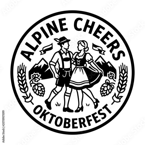 Alpine Cheers Bavarian Dance Emblem