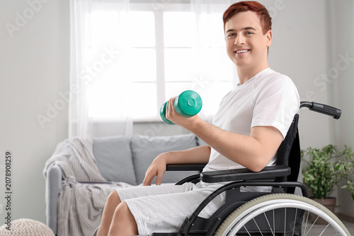 Sporty young man in wheelch...