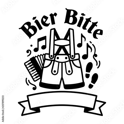 Bild auf Leinwand Oktoberfest Bier Bitte Music Beer Badge