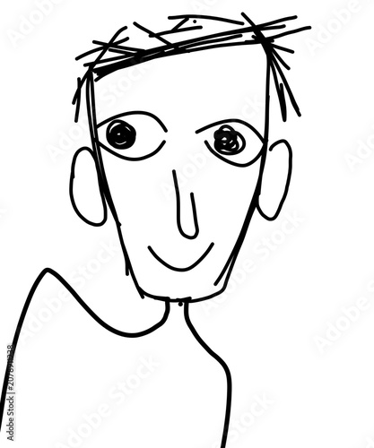 sketch of a man with glasses