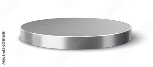 Принти на полотні 3d round silver metal podium stage, metal pedestal for product display and cosmetics presentation