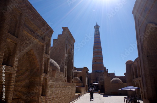 Minaret Islam Khodja à Khiva, Ouzbékistan, 