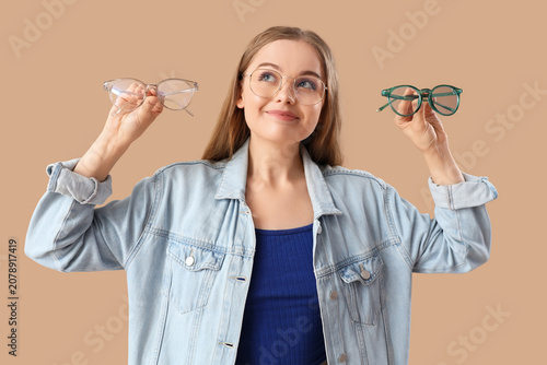 Young woman with different ...