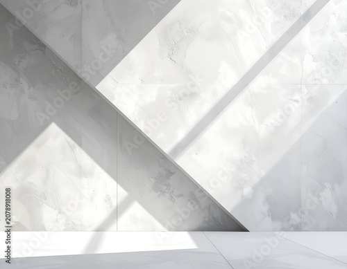 Modern Architectural Design with Geometric Shadows and Light.