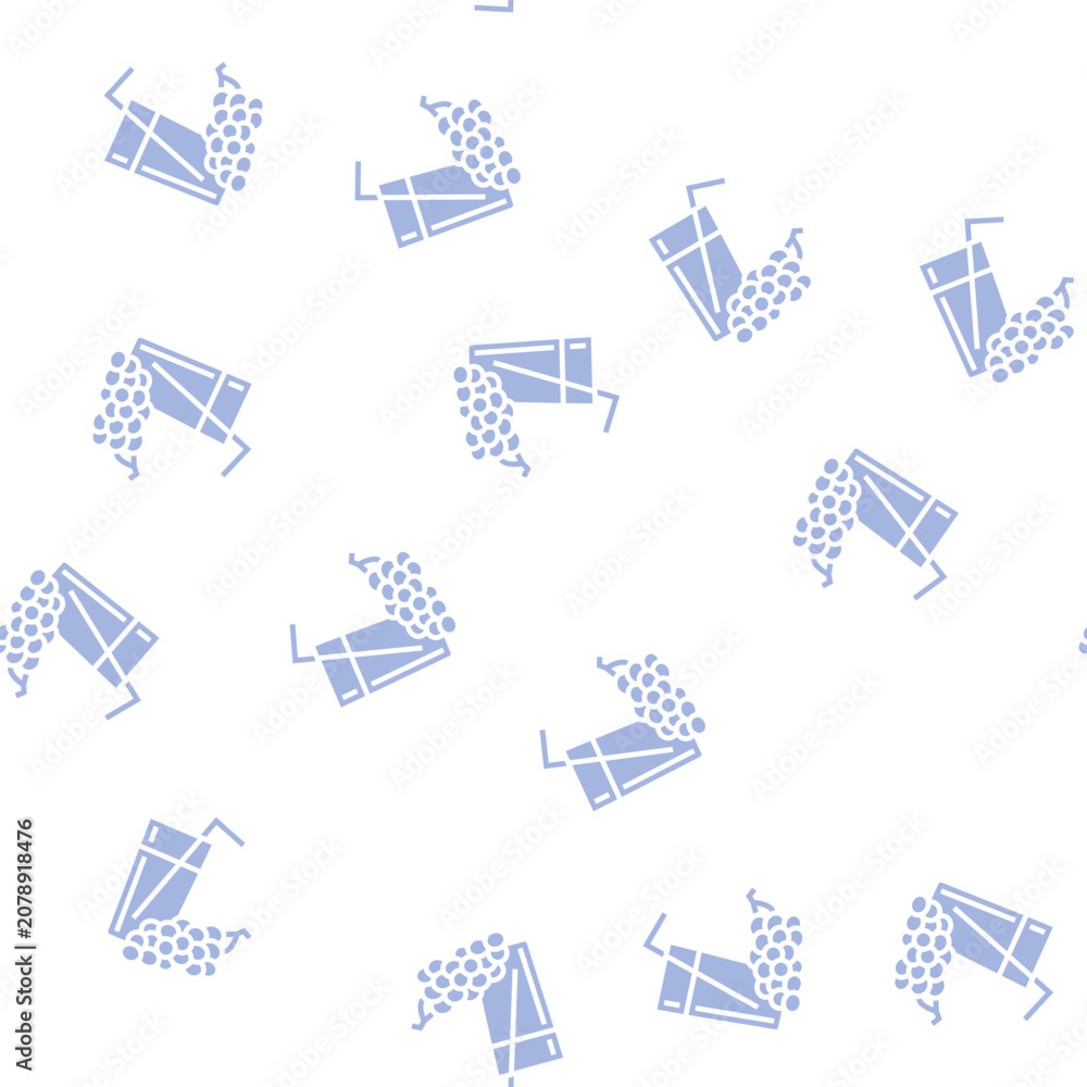 Fototapeta premium juice grape vector glyph seamless pattern juice grape sign illustration
