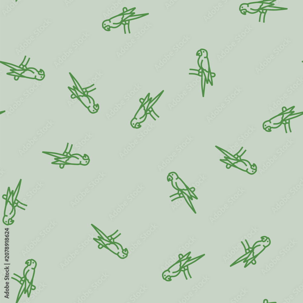 Fototapeta premium the lears macaw bird exotic vector line seamless pattern the lears macaw bird exotic sign illustration