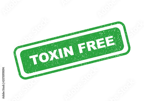 Canvastavla Green toxin free rubber stamp icon with grunge texture