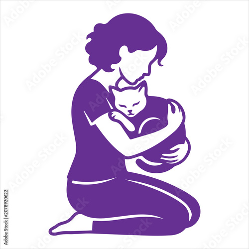 Cat Carrying Woman Dreams SVG 1
