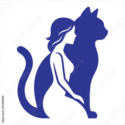 Cat Shadow Revealing Woman SVG