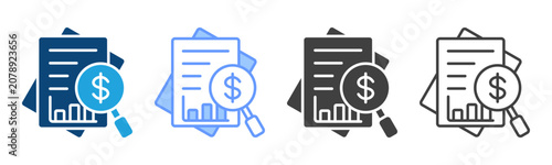 Market Analysis Multi Style Icon Set Vector Collection 