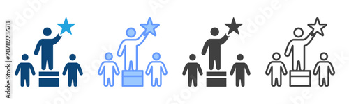 Foto Competitive Advantage Multi Style Icon Set Vector Collection