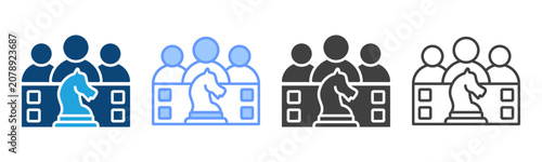 Obraz na plátně Corporate Strategy Multi Style Icon Set Vector Collection