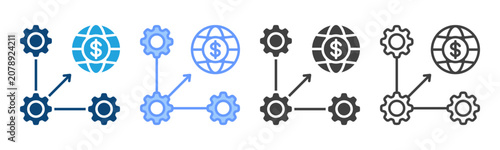 Fotografie Business Transformation Multi Style Icon Set Vector Collection