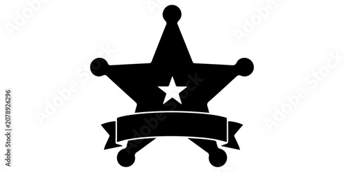 Fotografie Sherriff  Badge Eps Vector,  Silhouette, Logo, Sherriff Badge  Eps Vector Cut Fi
