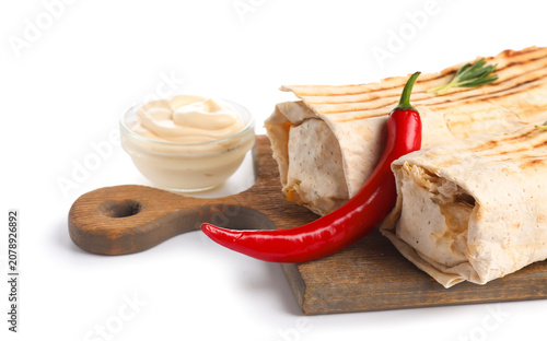 Board of tasty shawarma wit...