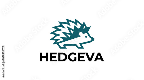 Canvastavla Hedgehog Logo With Green Quills.