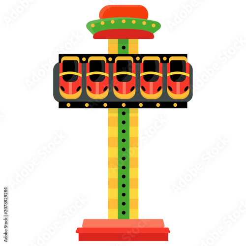 Tablou pe pânză Drop Tower Extreme Amusement Ride Icon