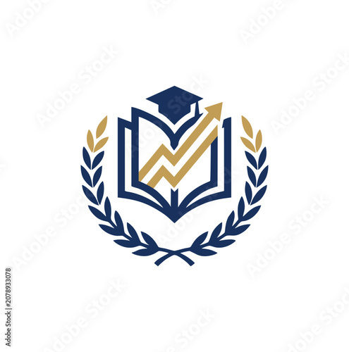Professional education logo featuring an open book and graduation cap.