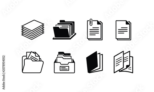 Files and folders icons for document storage.