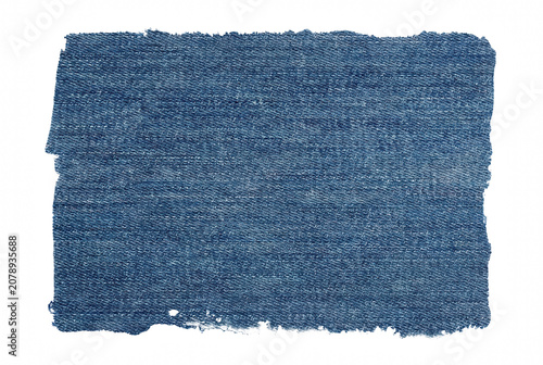 Canvas-taulu Blue Denim Fabric Patch with Frayed Edges
