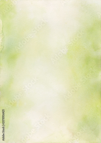 Minimalist soft sage and olive green watercolor wash texture background