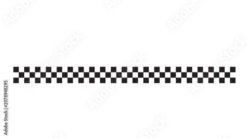 Horizontal seamless black and white checkered striped border graphic pattern with checkerboard monochrome ornament decorative abstract checkered contrast geometric background backdrop