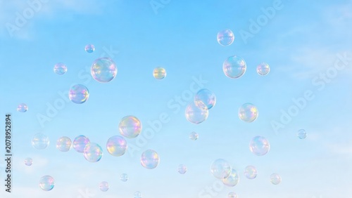 Bubbles floating in sky