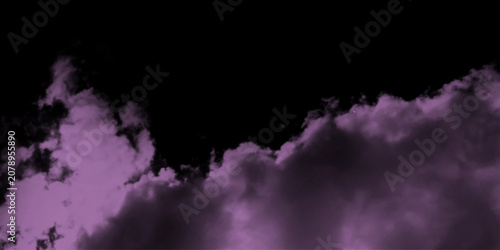 Cuadro en lienzo Purple and black background abstract smoke fog