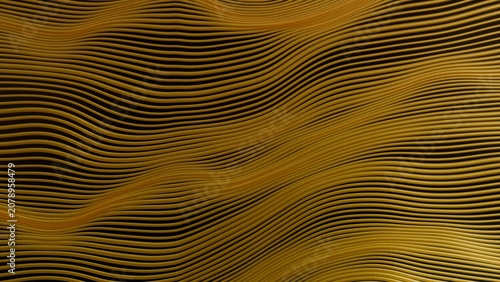 Photography Abstract 3D digital gold lines background
