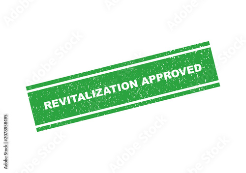 Quadro em tela Green revitalization approved rubber stamp seal with a textured vintage style
