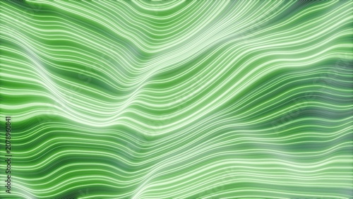 Canvas Print Abstract 3D digital green lines background