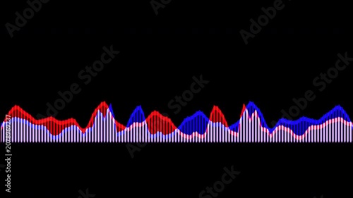 Colorful audio waveform spectrum animation.Spectrum audio animation, Wave form Audio Isolated on background. Audio spectrum wave effect, waveform beats.Green background.