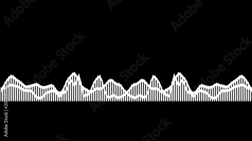 Colorful audio waveform spectrum animation.Spectrum audio animation, Wave form Audio Isolated on background. Audio spectrum wave effect, waveform beats.Green background.